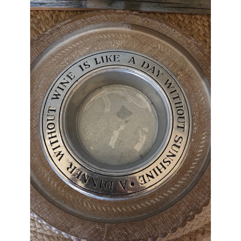 Pewter Wine Bottle Coaster A Dinner Without Wine Is Like A Day Without Sunshine